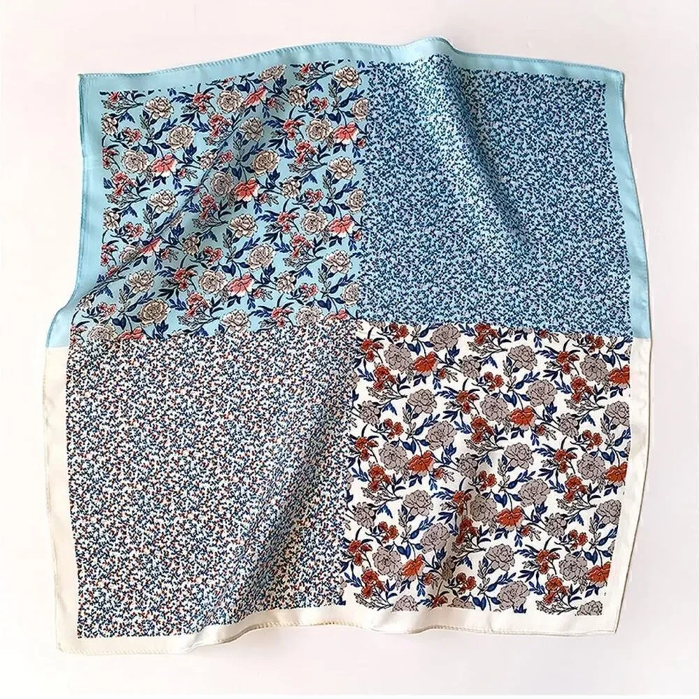Blue floral Silk Scarf